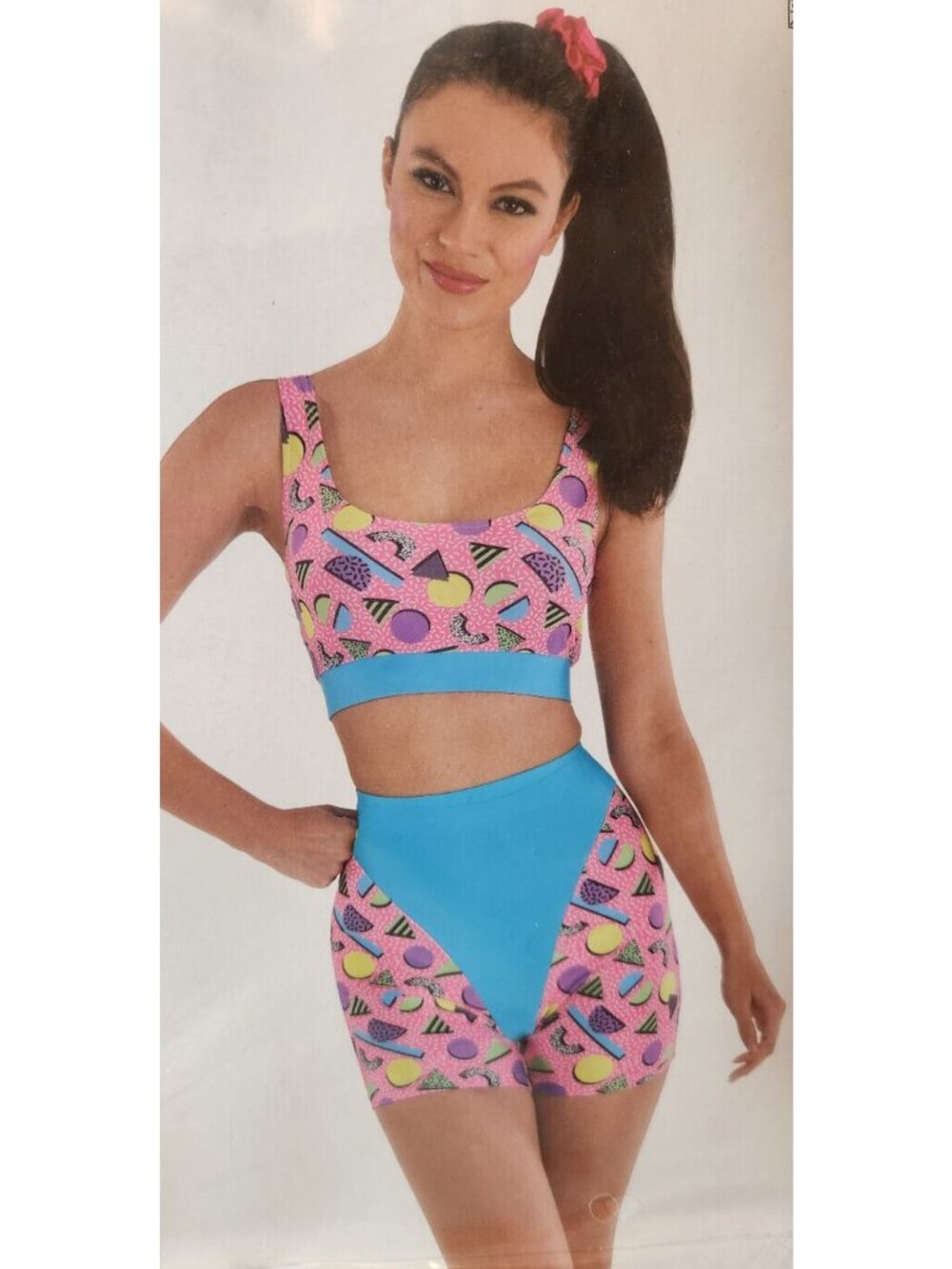 80s Workout Outfit 1980s Exercise 2PC Stretch Costume L / XL  LARGE / XLARGE NEW